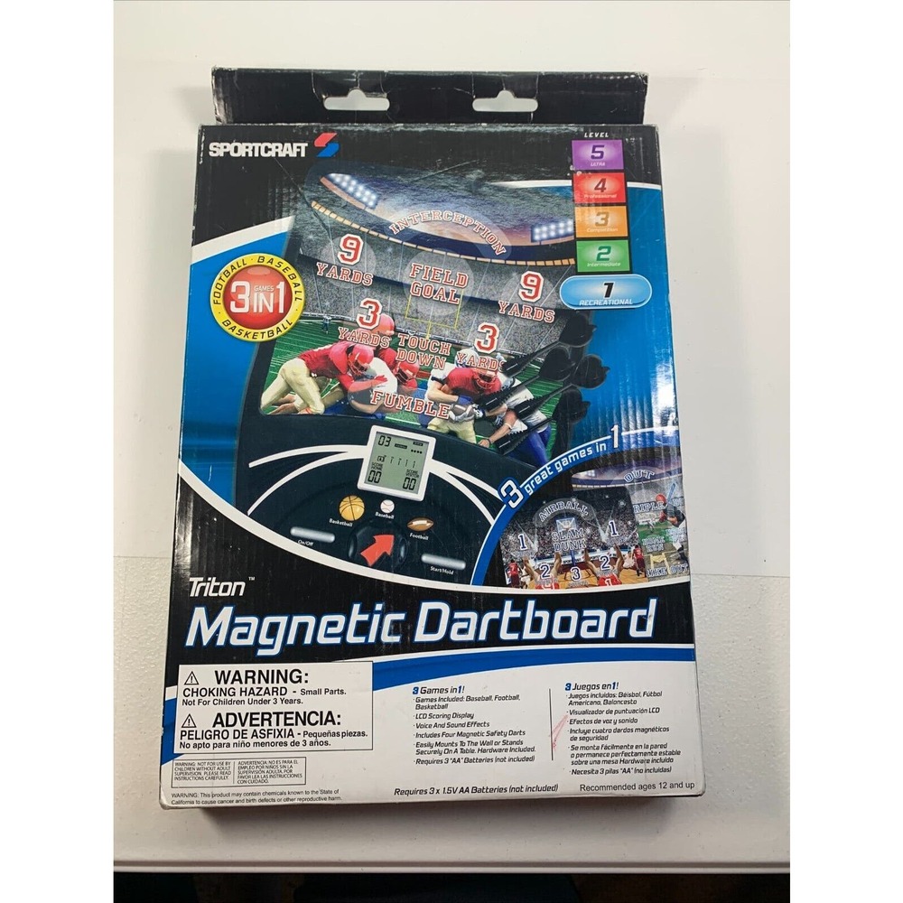 NEW TRITON MAGNETIC DARTBOARD - 3 GAMES IN 1 BASEBALL FOOTBALL BASKETBALL